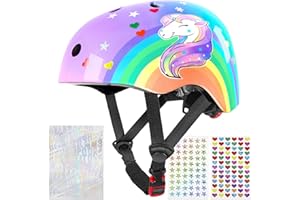 Unicorn Castle Kids Casco Bici Bambino con Adesivi Fai Da Casco Bambino per Monopattino Skateboard Mtb Bicicletta Scooter Pattini a Rotelle