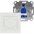 REV Dimmer for LED Lamps and Incandescent Bulbs Light Switch Universal 230 V AC LED 3-100 W Incandescent 20-300 W Transformer Load 20-300 VA White