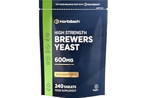 HORBÄACH Brewers Yeast Tablets 600mg | 240 Count | Natural Source of B-Vitamins, Amino Acids, Minerals & Trace Elements | High Strength Supplement | by Horbaach
