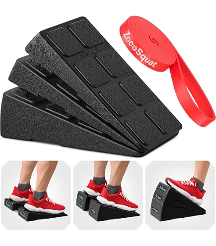 Lot De 2 Planches D'étirement Mollets Inclinées – Rampe De Squat Réglable Antidérapante VLFit, EVA, 30x15x7,6cm