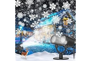 SZGIARUY Christmas Decorations Outdoor Projector LED Double Head Projector Waterproof Outdoor Christmas Decorations Lights for Yard Party Home [Energy Class A]