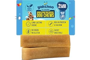 Yakchoo Himalayan Yak Chews for Dogs 300g (XL - 2 Chews) | 100% Natural Cow & Yak Milk Dog Chew for Large Breeds | Yak Bones | Long Lasting Dog Treats | Dental Chews for Aggressive Chewers