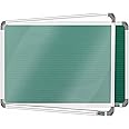 YAJNAS Notice Board 1.5x2 Feet with Acrylic Door/Cover, Bulletin Board, Noticeboard for Study Room, Office, School & College - Lockable, Pin-up Display Board, Soft Board (Green)