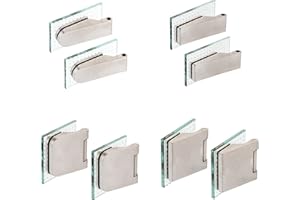 CK-TUERBESCHLAEGE Glastürband Paar Edelstahl matt Glastürbeschlag Studiobohrung Glastürbänder Glastürscharnier (2-tlg. Bänder rund - Edelstahloptik)