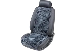 ‎WALSER WALSER Autositzbezug Lammfell, Cosmo, Anthrazit, 100% Echtes Lammfell, Universell Passend, Vordersitze, Seitenairbag Kompatibel, Schutz und Komfortverbesserung, 1 Count