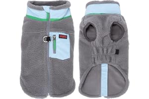 FEimaX Manteau d'hiver pour Chien Veste Chaud en Polaire avec Anneau en D, Vêtements Chiot Manteaux Coupe-Vent pour Chiens de Petite et Moyenne