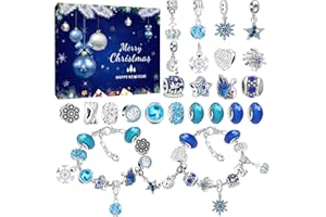 ‎YAZTOPS Adventskalender 2025 für Mädchen - 24 Füllung Adventskalender Schmuck - Armbänder Halsketten Kreativset Weihnachten - Geschenk für Kinder Mädchen (blau)