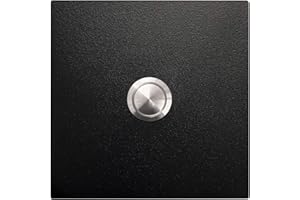 KTC-Home PREMIUM Türklingel Tiefschwarz - Gewölbter Drucktaster - Größe: 9x9cm - RAL 9005- UV & Witterungsbeständig - Pulverbeschichtet