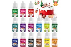 KICOFOOD Food Colouring Set - 15 Colours Gel Food Colouring, Edible Dye Perfect for Macarons, Cake Decorations, Fondant, Buttercream, Icing, Baking, Food Craft - Easy to Colour - 6ml