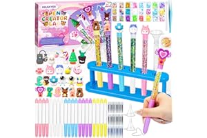 MKAKYES Laboratorio Delle Penne, Kit Creativo per Creare Penne con 82 Accessori, Lavoretti Creativi per Bambini, Set di Penne Creare Fai da te, Idee Regalo per Ragazzi e Ragazze 5-12 Anni