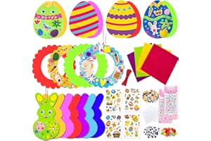MQIAN Manualidades Pascua, Manualidades de Pascua para Niños, Huevos de Pascua Manualidades, Kit Manualidades Decoración Pascua, Conejito Creativo de Pascua, Coronas de Pascua