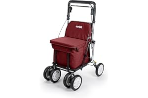 Carlett - Comfort Assist Lett900P| Carrello spesa| Carrello 4 Ruote Pieghevole | Prodotto medico approvato di classe I | Borsa Rimovibile da 36L/15kg | Vassoio per Riporla | Colore rosso