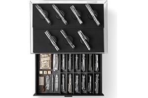 Holme & Hadfield Présentoir à couteaux de qualité supérieure pour jusqu'à 30 couteaux – Grand organisateur de couteaux de poche en bois fabriqué à la main pour les collectionneurs EDC – Luxe conçu