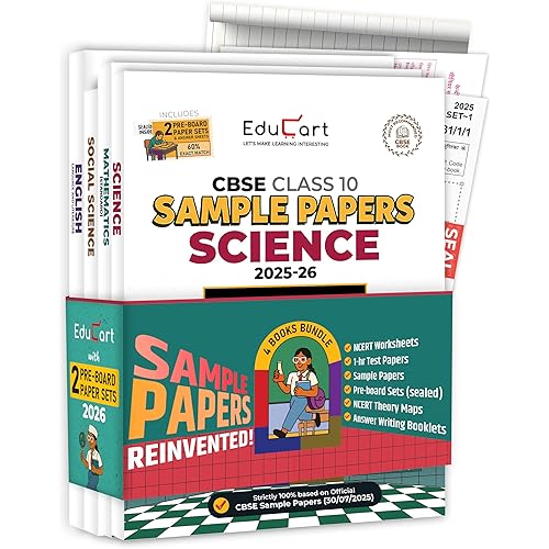 Educart CBSE Sample Paper Class 10 2025-26 - Science, Mathematics Standard, Social Science & English (Introducing exclusive s
