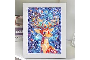 Qeeriner Pittura Diamante, Diamantini Crystal art, 5d Diamond Painting, Artigianato Artistico per la Decorazione Domestica di Bambini e Adulti (Cervo)