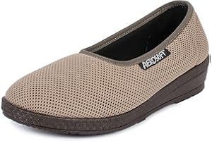 Aerosoft Ballerines élastiques pour femme - Largeur G-H - Sans pression - Convient pour les pieds sensibles et le hallux valgus - Matériau intérieur testé et noté « très bien » par le label Dermatest
