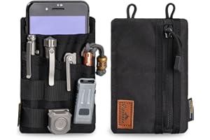 VIPERADE VE4 Organizador de Bolsillo para Herramientas Multifunción Duradero de Nailon Cinturón con 4 Bolsas de Herramientas EDC para Linterna, Bolígrafo Táctico, Teléfono Celular, Tarjeta - Negro