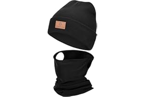 YANIKY – Set con cuffia da donna e da uomo e scaldacollo tubolare in pile, invernale, per il tempo libero, lo sport all'aria aperta, il ciclismo, la corsa