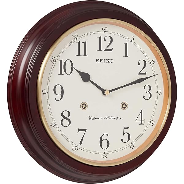 Seiko Classic Round Analog Brown Wooden English Numbers Home Decor