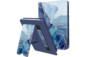 Fintie Etui z podstawką do Kindle Paperwhite 6,8" (11. generacji - 2021) i Kindle Paperwhite Signature Edition - wysokiej jakości skóra PU pokrowiec z gniazdem na karty i paskiem na rękę (ZZ- Ocean Marmur)