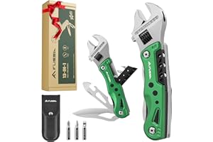FLISSA Llave Multiusos 13 en 1, Camping Accesorios, Multiherramienta para Camping, Llave Inglesa Ajustable con Bolsa, Navaja Multiusos para Senderismo, Acampar, Regalo para Hombre y Mujer