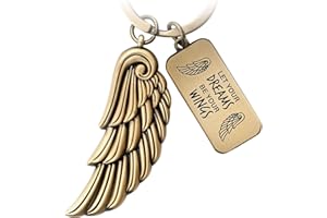FABACH Llavero con alas de ángel, amuleto de la suerte, ángel de la guarda, pluma, llavero con alas de ángel, alas de ángel, alas de ángel, alas de ángel y alas - Let Your Dreams Be Your Wings