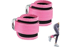 ARUBYFOREST Cable Ankle Straps for Gym Cable Kickback and Leg Extensions - Double D-Ring 2pcs