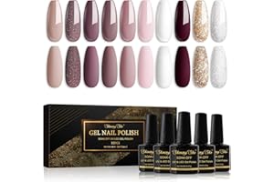 ‎SHINING SHE Shining She UV Nagellack,10 Farben Gel Nagellack Nude Rosa Braun Glitzer Gold Weiß,Gellack Soak-Off UV Gel Nail Polish Starter Set für Frauen Nail Salon DIY, 8ML
