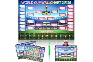 QYLAZUNE 2PCS World Cup Football 2026 interactive Foldable Poster Handwritten Watercolor Pen Team Information and World Cup Football Match Schedule Chart Bedroom Gymnasium Wall Display Fan Poster Gift 58x42cm