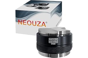 NEOUZA 53mm Distributeur de filtre à café expresso sans fond et tamper double tête pour Breville 870/875/878/880 54 mm Acier inoxydable