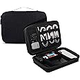 GadgetBite Hard Travel Electronic Organizer Case for MacBook Power Adapter Chargers Cables Power Bank Magic Mouse Hard Drive USB Flash Disk SD Card Small Portable Accessories Bag -Black