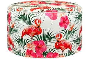 Gardenwize Inflatable Outdoor Ottoman Chair – Flamingo Palm Design, No Pump Needed, Portable Garden, Camping & Kids Seat, Lightweight Garden Cushion, Quick Inflate, Durable Outdoor Use