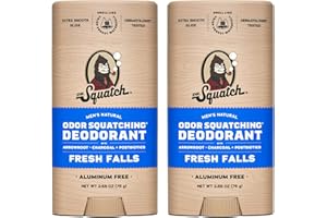 Dr. Squatch Dezodorant dla mężczyzn – świeże wodospady, naturalny dezodorant bez aluminium (78,4 ml, 2 sztuki)