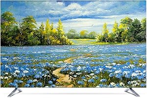 NAKAN Copertura TV Antipolvere Protezione Universale da 20"-80" per Schermi Piatti Curvi Copri Televisori Moderni per Interni con Stampa di Paesaggi in Poliestere(Color:Campo,Size:28in)