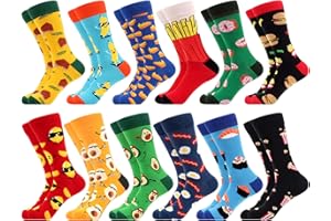 WeciBor Mens Dress Colorful Novelty Funny Casual Combed Cotton Crew Socks 12 Pack