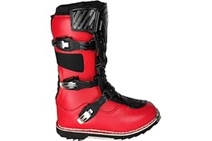 WINNET Stivaletti da Bambino per Mini Moto Cross Quad BMX Off-Road con Protezioni