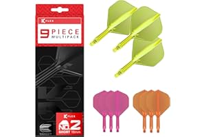 Target Darts K-Flex Integrated Dart Flights and Shafts, Kflex 9 Pack Bundle, Wielopak - K Flex 3 kolory | Czarny, Biały, Przezroczysty, Czerwony, Zielony, Niebieski, Różowy, Pomarańczowy, Żółty