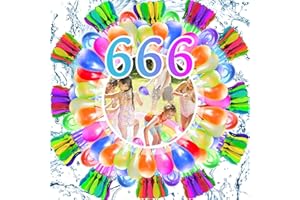ZHHGOO Pack of 666 Water Balloons, Multicoloured Water Balloons, Seconds Quick Filler, Water Bombs Self-Closing, Asser Balloons Mega Pack, Pool Toy, Beach Party, Outdoor for Pool Party