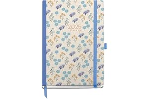 Miquelrius - Agenda 2025, Agenda Anual 155x213 mm, Agenda semana vista, Cubierta cartón forrado plastificado, Espiral, Cierre goma elástica, Papel 80 g/m², Español, Inglés y Portugués, Daisies