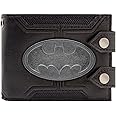 The Dark Knight Batman Suit Steel Badge Double Buttoned Black ID and Card Bi-Fold Wallet
