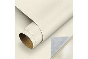 Cahomo Toppe per Riparazione Autoadesive in Pelle PU 60 x 300 cm,Grande Patch Pelle Adesiva per Riparazione in Pelle per Divani, Sedili per Auto, Borse, Giacche,Sedili,(Beige Bianco,1 Rotolo)