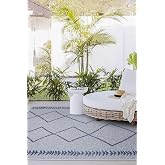 Koza Halı Fresco Ekru Lacivert Iskandinav J&uuml;t Yıkanabilir Halı Kilim Balkon Teras Salon Koridor Halısı 22563a, 50 x 80
