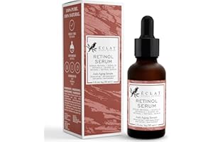 ECLAT SKINCARE Siero al retinolo ad alta resistenza per il viso e la pelle - Siero al retinolo puro anti-invecchiamento per le donne - Idratante, riduce le rughe sul viso e sul collo per tutti i tipi di pelle