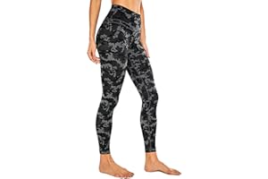 CRZ YOGA Donna Vita Alta Yoga Fitness Spandex Palestra Pantaloni Sportivi 7/8 Leggins con Tasche - 64cm