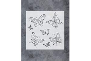 G GSS DESIGNS GSS Designs Butterfly Stencil - Butterflies Stencils Template for Painting on Wall Canvas Furniture Floor Fabric(12x12Inch) - Reusable DIY Wall Art Stencil (SL-082)