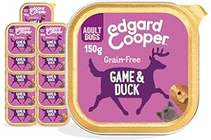 Edgard Cooper Grain-Free Wet Dog Food for Adults Dogs, GameDuck 11 x 150g, Natural Dogs Food in Cup with Fresh Meat Amino Acids, Gluten-Free, High Protein