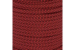 MOPHOEXII Paracordrulle 160 fot 4 mm 7 inre strängar 100% nylon fallskärmslina (röddisksvart)