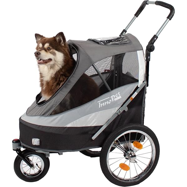 InnoPet Adventure Dog & Cat Stroller - Off-Road Buggy For Pets Up To 30kg, Puncture-Proof 12" Wheels