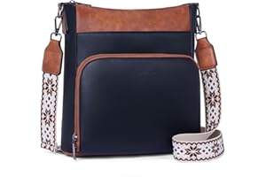 Roulens Crossbody Bags for Women,Soft Vegan Leather Medium Shoulder Handbags Travel Purse with Front Zipper Wallet Pocket