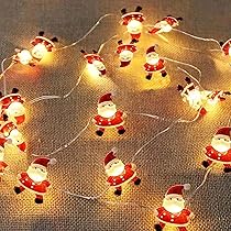2x Weihnachtsbeleuchtung Mit Weihnachtsmann & Schneemann - Batteriebetriebene LED-Lichterkette